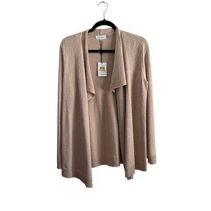 Calvin Klein Women S Pink Blush Metallic Drape Open Front Cardigan Sweater NWT